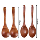 1-10PCS Long Hand Wooden Spoon Ellipse Ladle Sets Tea Coffee Honey Stir Spoons Kitchen Spice Scoops Tableware Stirrer Teaspoons