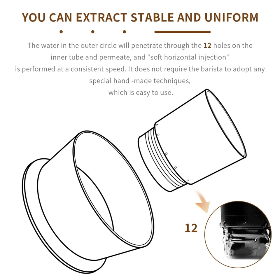 Coffee Brewer Cup Detachable Espresso Coffee Filter Cup with Filter Papers Compatible for Hoop Coffee Brewer-A70Z