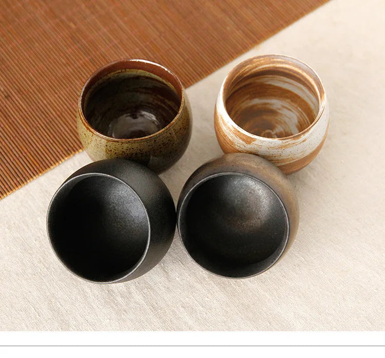 Mini Creative Coffee Cup 80ml Retro Durable Coarse Ceramic Tea Cup Mug