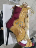 Fur Peep Toe Cross Tied Platform Sandal Boots Sexy Round Toe Thin Heel Zippeer New Arrivals Fashion Women Modern Boors