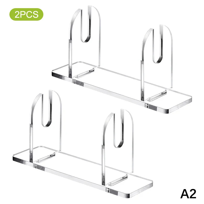 〔W〕1/2pcs Acrylic Fan Display Stands Foldable Fan Stand Holder Space-Saving Desk Organizer For Japanese & Chinese Hand Fans