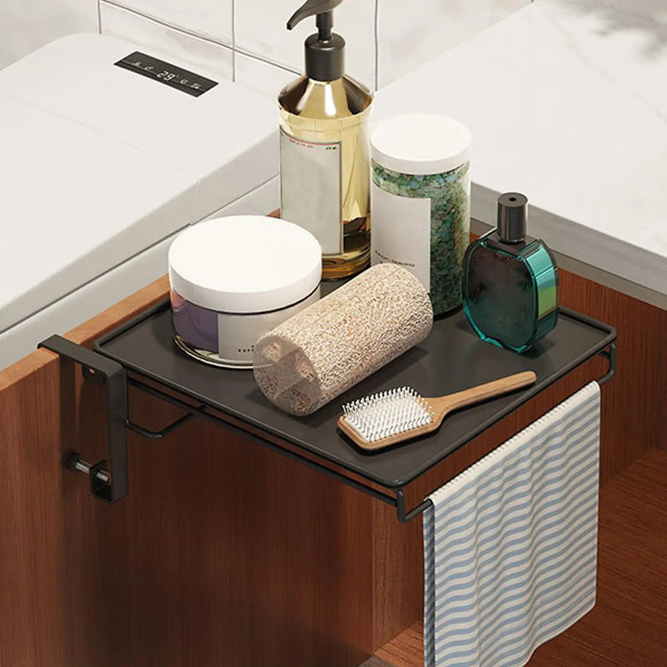 Cabinet Foldable Wall Desk Laundry Floating Table Space-Save Kitchen Shelf With Towel Rack Countertop Cabinet Extension Storage