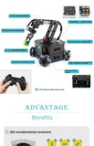 4 Dof Robotic Arm with 4WD Car Omni Wheel Obstacle Avoidance Motor Servo RC Car for Arduino Robot DIY Kit Ps2 Programmable Robot