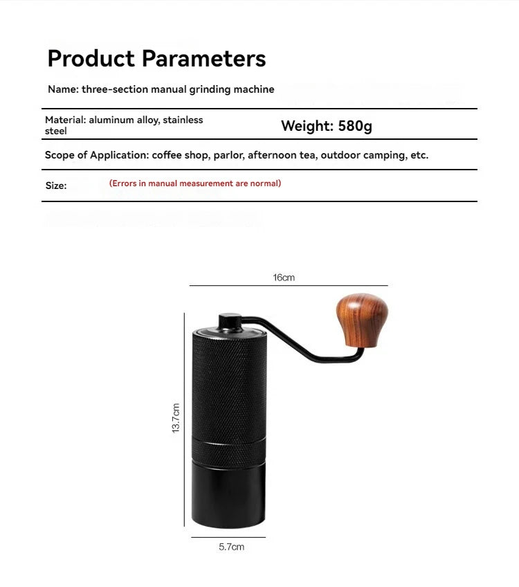 Coffee Grinder Manual 7 /5 Core Bean Coffee Grinder Espresso Portable External Adjustable Household Turkish Coffee Grinder