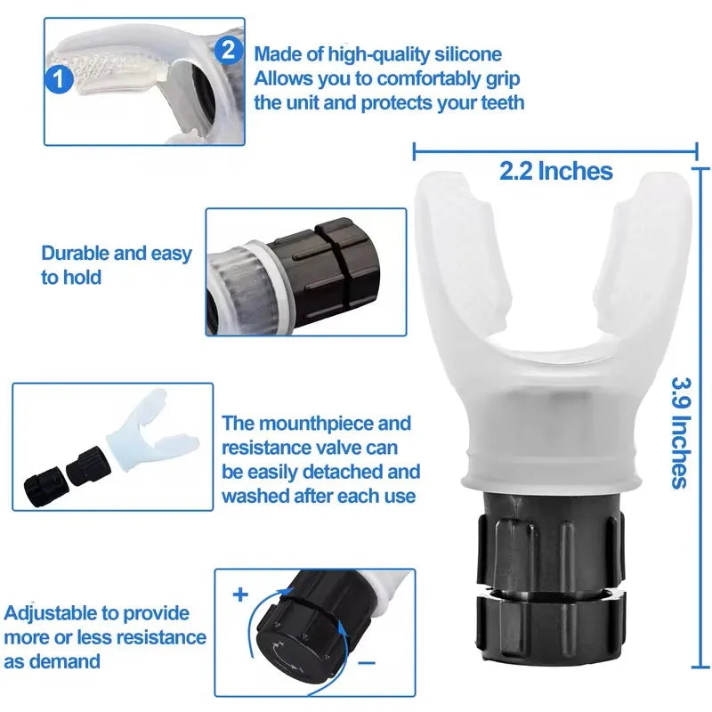 1pcs Breathing Exercise For Lungs Portable Breath Fitness Exerciser Device Endurance Workout With Adjustable Resistances