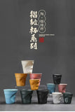 Coarse Pottery Coffee Cup   Hand Kneaded Pleated Cup Ceramic Latte Cup Espresso Cup Afternoon Tea Cup Vintage Cup
