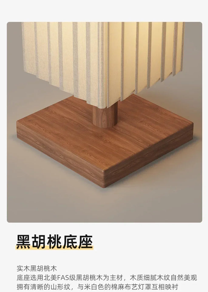 Modern Fabric Led Floor Lights for Living Room Sofa Side Decorative Wood Standing Lamps Light Bedroom Bedside Light Home Decor
