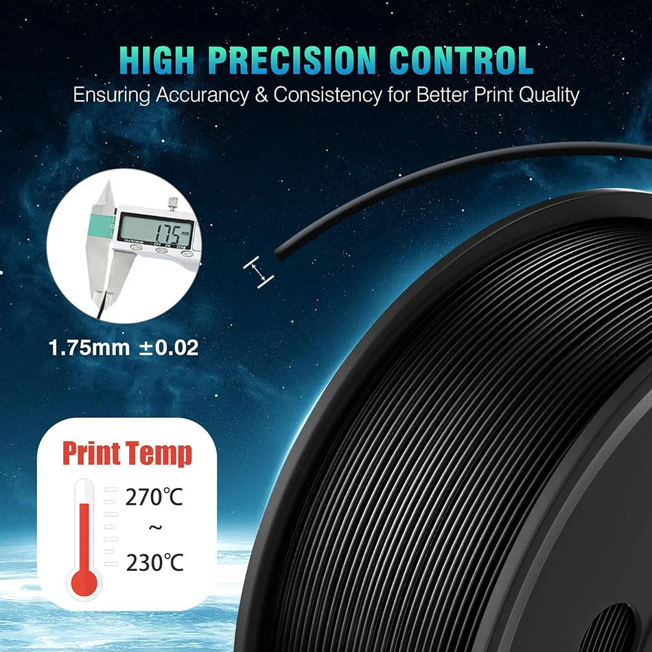 JAYO PLA /PLA Matte /ABS/PETG/PLA Plus 3D Printer Filament 5KG/Roll 1.75mm 3D Filament Large Spool Neatly Wound Filament