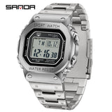 SANDA 2162 Men's Electronic Digital Watch Countdown LED Electronic Night Light Sports Waterproof Men's Electronic Watch