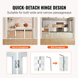 SucceBuy Free Standing Dog Gate Freestanding Pet Gate 3 Panels Foldable Dog Gate for Narrow Passageways Expandable Dog Barrier