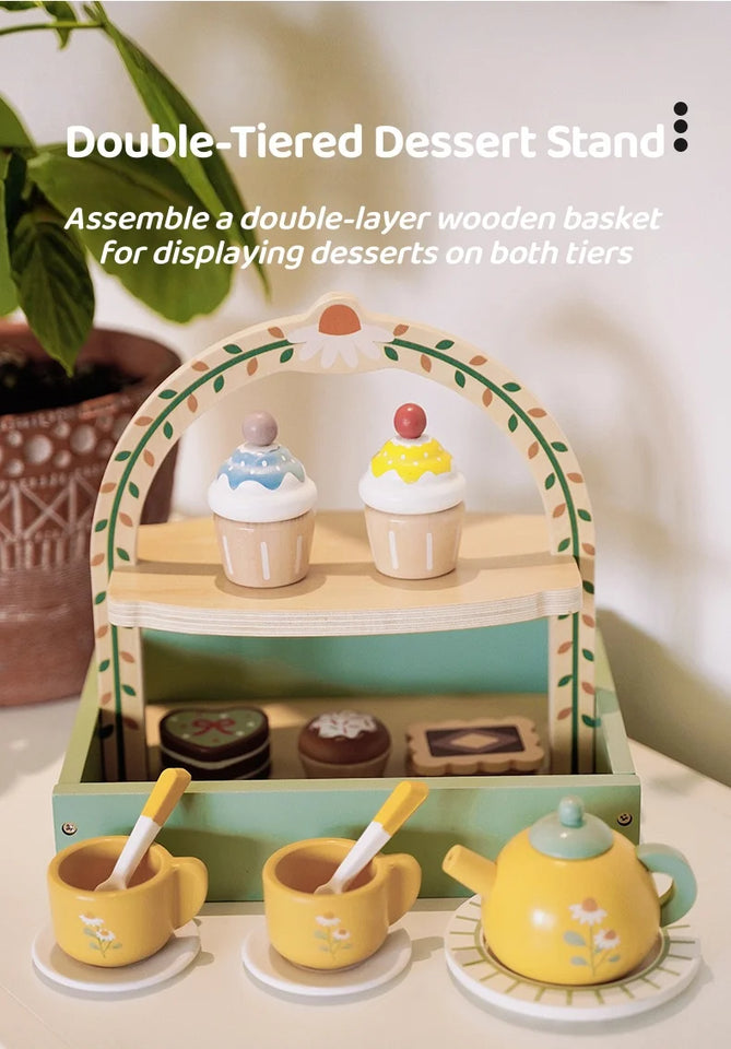 Tea Set Toy Set Play pretend with tea and sweets, Kids have a blast hosting playdate tea parties!