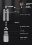 Manual Coffee Grinder Stainless Steel Conical Burr Adjustable Setting High Quality Portable Hand Grinder