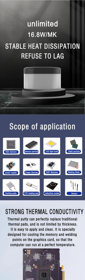 UTP-8 Thermal Putty Extreme For VGA GPU IC Processor Rapid Cooling Thermal Pad Replacement Heat Blocking Putty High Performance