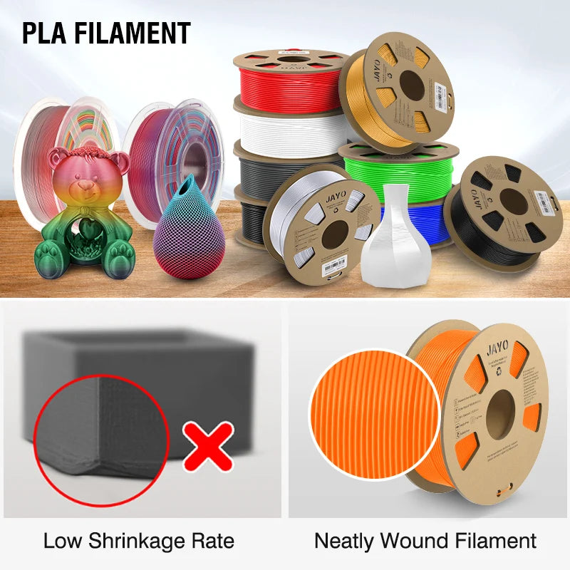JAYO filaments petg 5Rolls Mixed colors 3D Printer Filament 1.75mm 100% No Bubble FDM 3D Printer Materials DIY Gift 1.1KG/1rolls