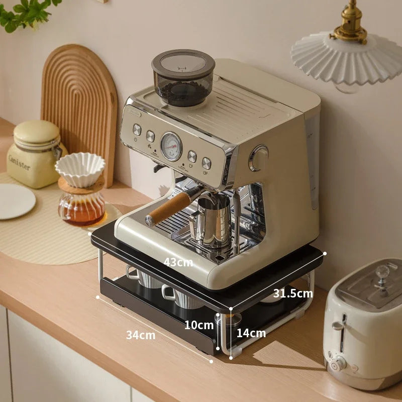 Creative Coffee Machine Storage Racks Wooden Countertop Cups Office Holders Racks Display Shelf Organizer Shelves Kitchen