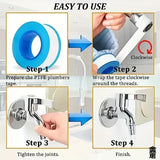 10 PCS Seal Tape Thread Seal Waterproof Leak Tape Duct Tape Plumbing Fitting Oil-Free Repair Tool Adhesives Sealants