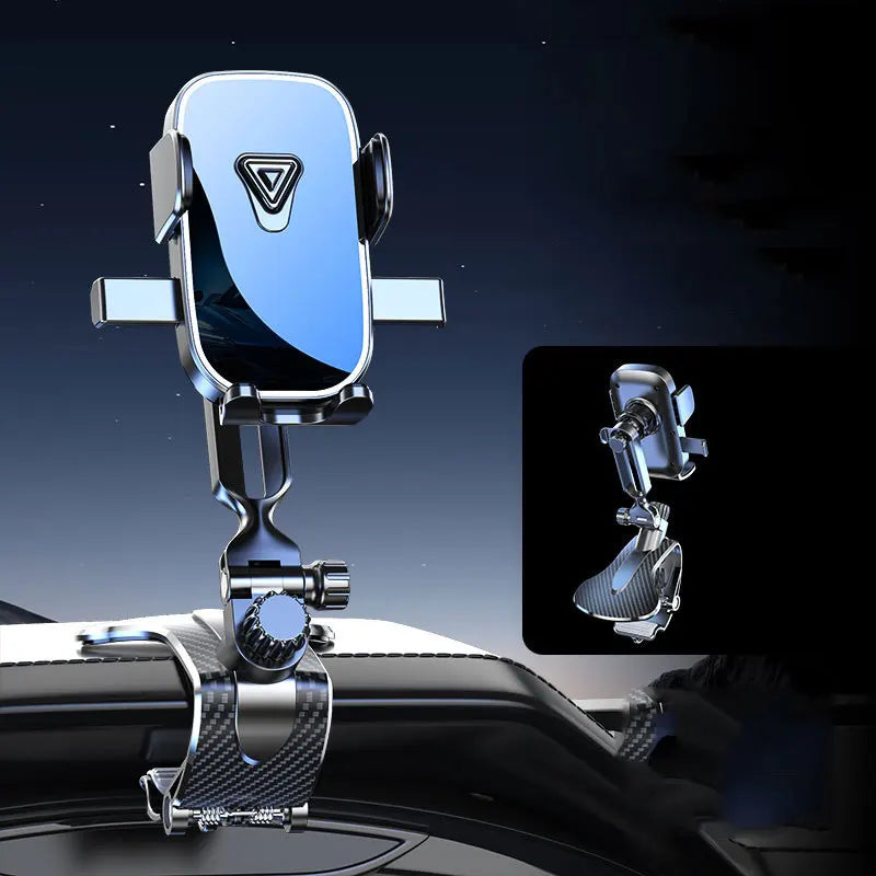 New Car Dashboard Phone Holder Gravity Crocodile Clip Automatic Locking Mirror Phone Stand Universal GPS Navigation Mount