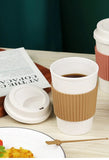 450ML Coffee Cups With Lids Wheat Straw Reusable Portable Coffee Cup Dishwasher Safe Coffee Mug Coffee Tea Travel Cups