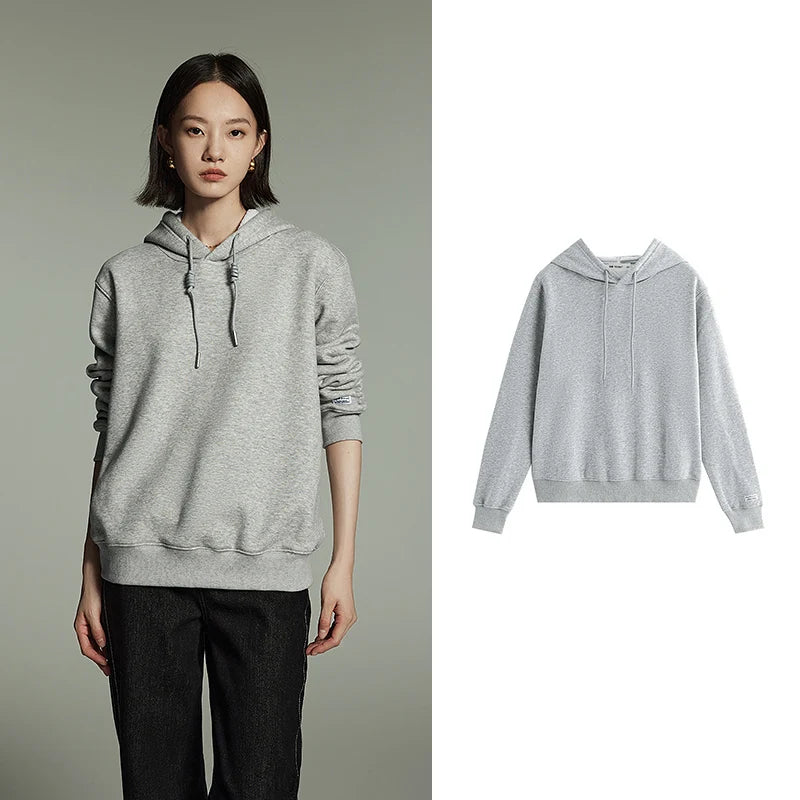Women Plush Hoodies Sweatshirt 2024 Autumn Long Sleeve Loose Hooded Sweatshirt Versatile Leisure Multicolor Warm Pullover Tops