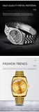 Fashion Diamond Calendar Mens Watches Business Luxury High Quality Quartz Watch For Men Stainless Steel Wristwatch Reloj Hombre