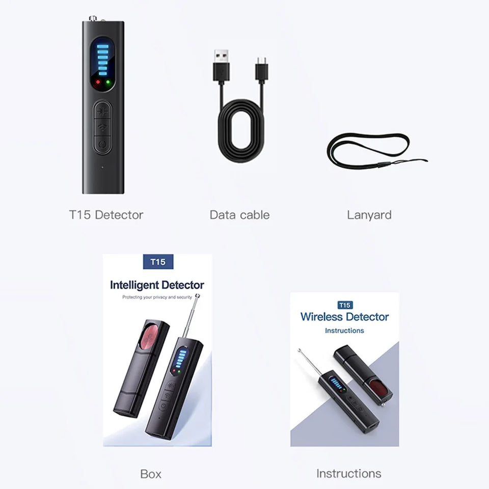 Wireless Camera Detectors 5 Levels Adjustable Sensitivity GPS Detector 25H Working Time for Travel Hotel Car for Office Bathroom