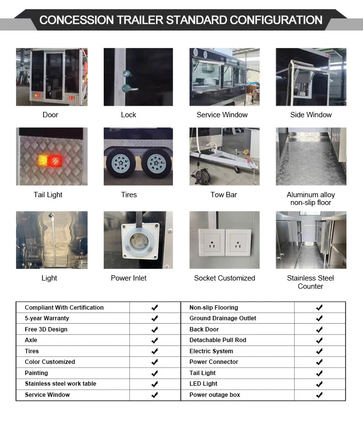 Pro Food Trailer Manufacturer Built EU USA AU Standard Quality with Personal Customization Choice Business logo Food Truck