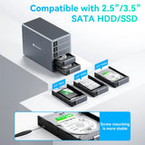 【Free Local Warehouse!】Yottamaster 150W External Hard Drive Enclosure 2.5"3.5" SATA HDD SSD Enclosure RAID Hard Drive Storage