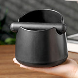 White Coffee Knock Box with Rubber Knock Bar 800ML Black Espresso Grounds Container Anti Slip Coffee Grind Waste Dump Bin