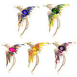 New Bathing Fire Phoenix Rhinestone Brooch Pendant Fashion Animal Sparkling Crystal Pins Clothes Bags Accessories Jewelry Gifts