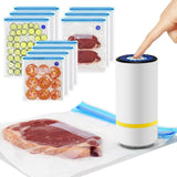 Electric Vacuum Sealer Pump Mini Handheld Vacuum Sealing Pump Portable Rechargeable Food Storage Pump with Reusable Vacuum Bags