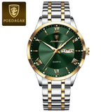 POEDAGAR Luxury Man Clock Waterproof Luminous Week Date Fashion Men's Wristwatch Stainless Steel Business Quartz Watches For Men