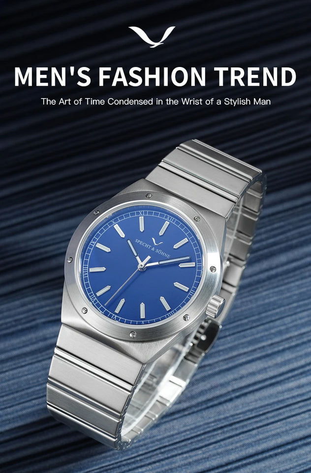 New Arrivals 2025 Specht & Söhne Luxury Watch 38MM Men's Quartz Super Slim Stainless Steel Sapphire Crystal 50M Water Resistant