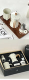 Hand Grinder Coffee Maker Set,Hand Grinder Set Gift Box,Moka Pot 6 Piece Set,with Cup,bean Bin,filter Paper and Bean Brush Spoon