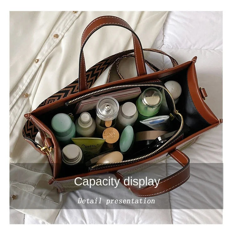 Canvas handbags women's 2023 new fashion all-match tote bag style large capacity shoulder messenger bag for woman