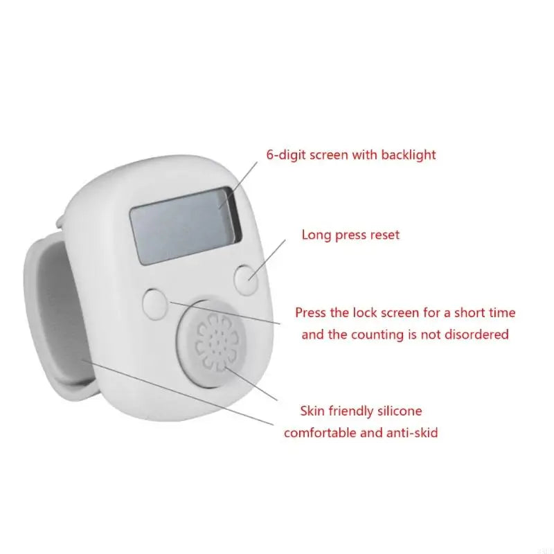 Electronic Finger Counter, Resettable 6-Digit LCD Electronic Digital Display Finger Hand Tally Counter Counting Tool