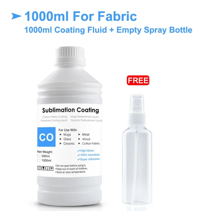 Spray Sublimation Coating For Cotton Fabric T-shirt Canva Caps Mugs Glass Ceramic Metal Wood Sublimation Ink Pretreatment Liquid