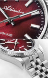 ADDIESDIVE AD2073 Men's Business Watch Sapphire Glass Stainless Steel Quartz Wristwatches Gradient Red Dial Watches Reloj Hombre