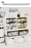 Angle Insertion Desk Pen Holder, Desktop Storage Box for Office Supplies & Cosmetics, Multifunctional Organizer Rack