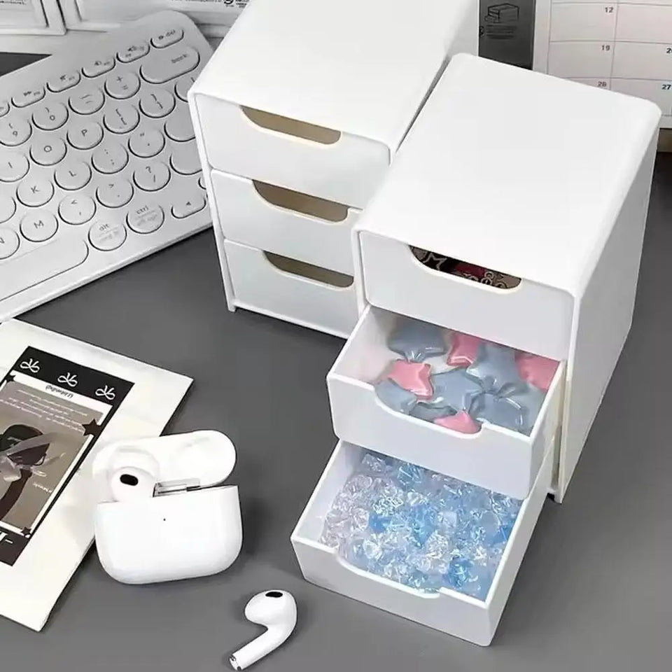 Mini Storage Box Small Drawer Storage Box Layered Grid Drawer Style Storage Box Tier Desk Organizer With Drawers
