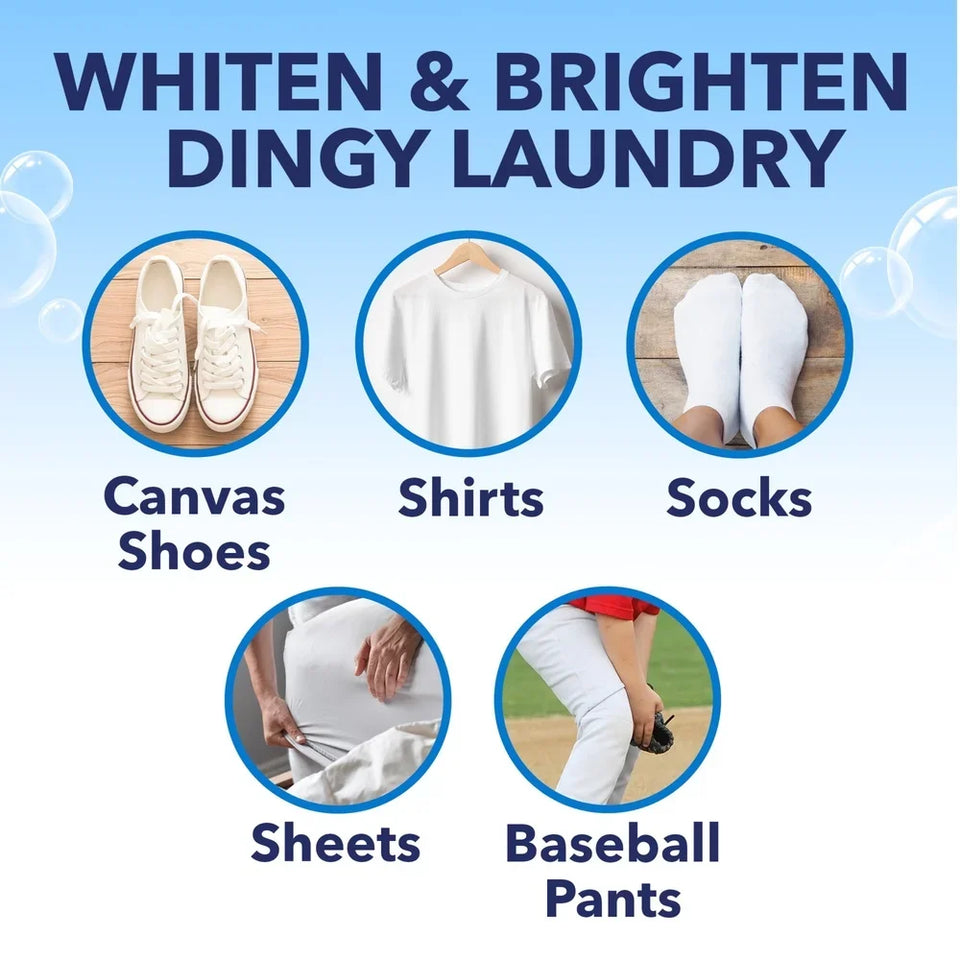 White Laundry Whitener Oxygen Stain Remover Liquid Safe Color 66 fl oz Laundry Booster Pre-Treat Stains Brightens Whites Perfect