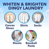 White Laundry Whitener Oxygen Stain Remover Liquid Safe Color 66 fl oz Laundry Booster Pre-Treat Stains Brightens Whites Perfect