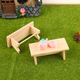 Doll House Mini Wooden Coffee Table Wood Simulation Teatable Coffee Table Living Room Toy Doll House Accessories Mini Dollhouse