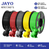 JAYO filaments petg 5Rolls Mixed colors 3D Printer Filament 1.75mm 100% No Bubble FDM 3D Printer Materials DIY Gift 1.1KG/1rolls