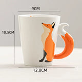 360ML 3D Fox Ceramic Cups Cartoon Animal Pattern Coffee Mugs Afternoon Tea Anti-scalding Milk Mug Home Office Kid Gifts Cup