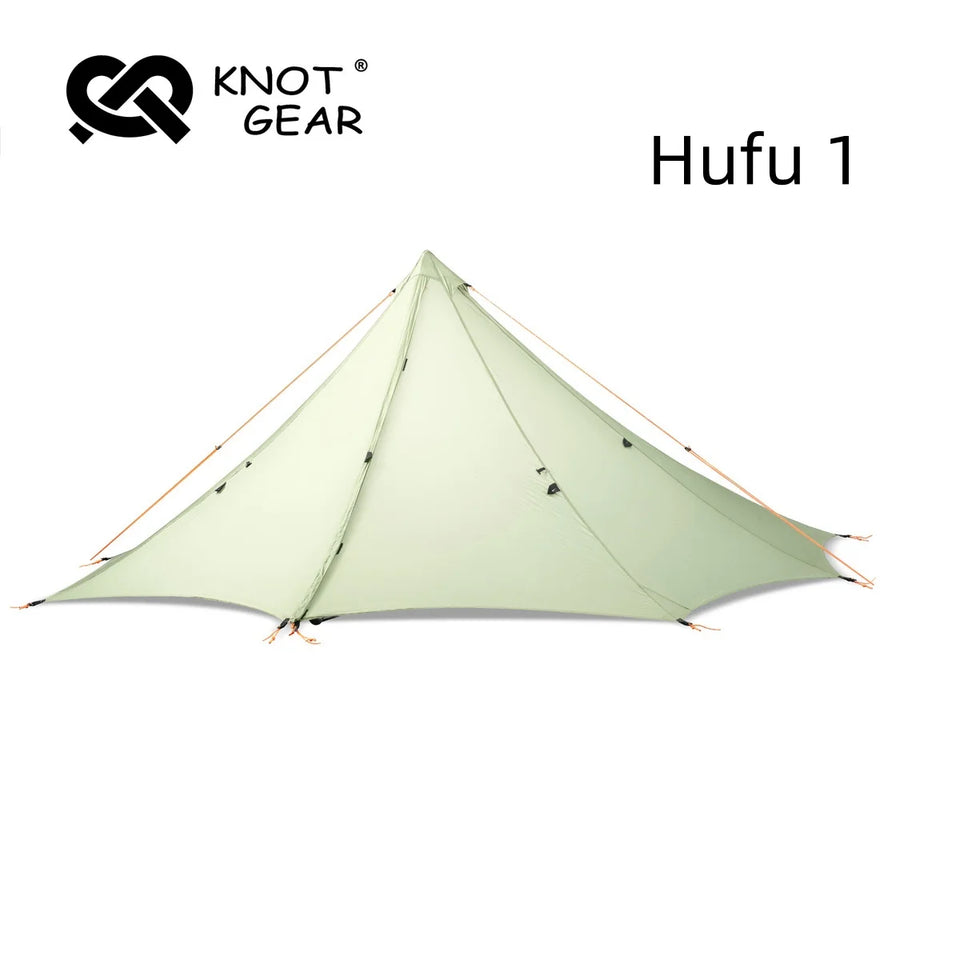 Knot Hufu1 Outdoor Camping Pyramind Tent Lightweight 20D Double Silicone Hiking Traveling Backpack 1P-2P Octagonal Tent
