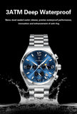 POEDAGAR Fashion Functional Man Wristwatch Luminous Week Date Business Watch For Men Stainless Steel Sports Men's Quartz Watches