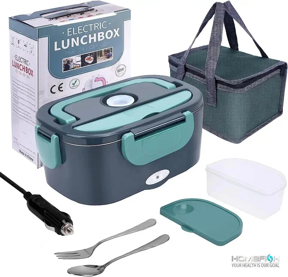1.5L Electric Lunch Box – Portable Food Warmer for Office & Car, 304 SS Inner Pot, 60W Efficient