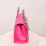 Luxury Diamond Evening Bag Clutch Satin Women Designer Handbags Crystal Silk Shoulder Crossbody Bags for Women Wedding Box Bag
