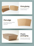 50/100pcs Kraft Paper Coffee Cup Sleeves Disposable Cup Cover Drinks Protective Cover Non-Slip  Heat Insulation Cardboard Holder