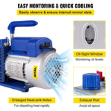 SIHAO 4.8CFM 1/3HP Refrigeration Vacuum Pump Air Conditioning for Automobile Vacuum Evacuation Car Refrigeration Repair Tools